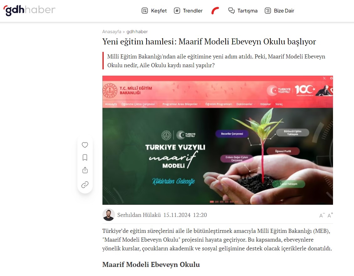 Yeni eğitim hamlesi: Maarif Modeli Ebeveyn Okulu başlıyor